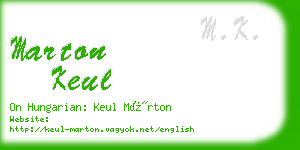 marton keul business card